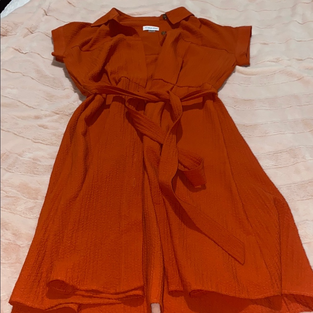 Stylish Orange Calvin Klein Dress